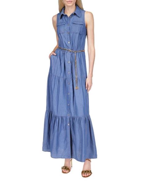 michael kors m72361mtk chambray|Chambray Halter Dress .